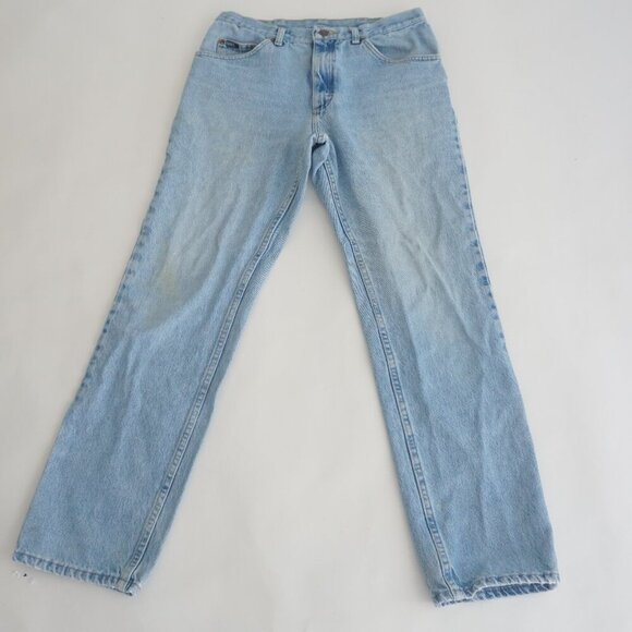 Vintage Lee Light Wash Straight Leg Blue Denim Jeans 34X32 - Picture 1 of 16